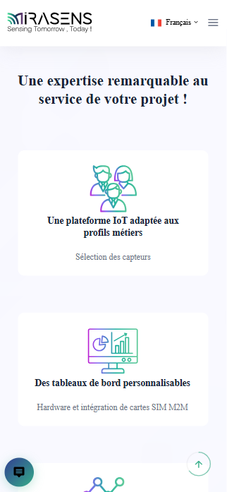 Mirasens responsive mobile layout