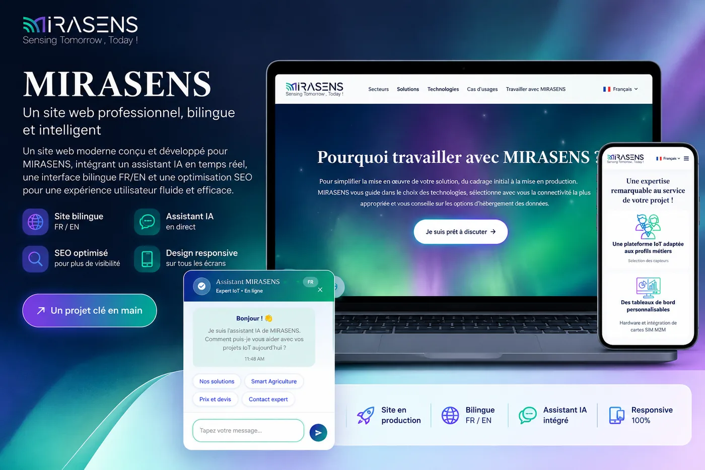 Mirasens Un site web professionnel bilingue